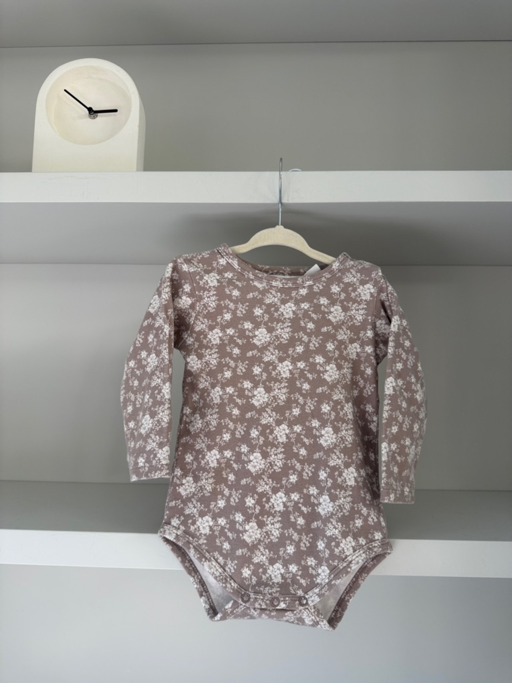 Jamie Kay Fawn Floral Floral Long-Sleeve Bodysuit